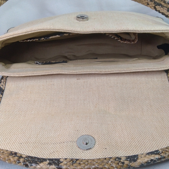 Talbots canvas and faux snakeskin handbag - Picture 4 of 6